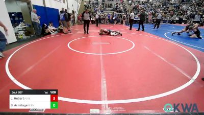 120 lbs Quarterfinal - Judd Hebert, Poteau Youth Wrestling Academy vs Bentley Armitage, Glenpool Youth Wrestling