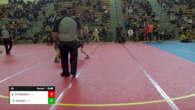 65 lbs Champ. Round 2 - Bain Wiegel, Sarbacker Wrestling Academy vs Garrett Crittenden, Legends Of Gold