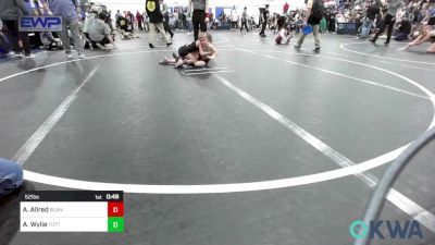 52 lbs Quarterfinal - Abram Allred, Blanchard Wrestling Club vs Arielle Wylie, Tuttle