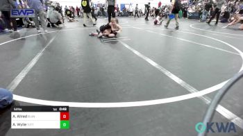 52 lbs Quarterfinal - Abram Allred, Blanchard Wrestling Club vs Arielle Wylie, Tuttle