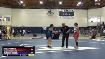 155 lbs Quarterfinal - Sadie Antoque, University Of Providence vs Hailey Omoso, Simpson University (CA)