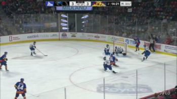 Utah Top Prospect Caleb Desnoyers Finishes Off Alex Mercier's Beauty Assist To Give Moncton The Lead