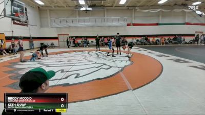 92 lbs Quarterfinal - Seth Shaw, Green River Grapplers vs Brody McCoid, Worland Wrestling Club