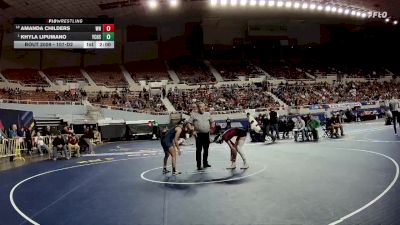 107-D2 Champ. Round 1 - Khyla Lipumano, Yuma Catholic High School vs Amanda Childers, Winslow High School