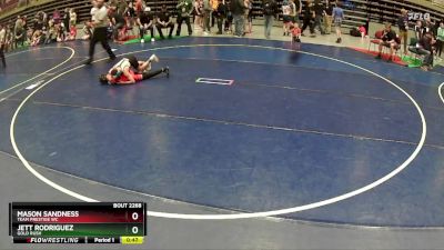 87 lbs Cons. Round 4 - Jett Rodriguez, Gold Rush vs Mason Sandness, Team Prestige WC