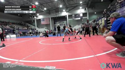 73-76 lbs Consi Of 4 - Mason Woolman, Tiger Trained Wrestling vs Boston Bollinger, Tulsa Blue T Panthers