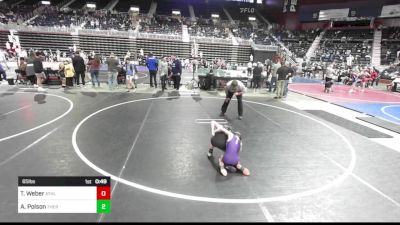 65 lbs Semifinal - Timber Weber, Athlos Wrestling vs Aksel Polson, Thermopolis WC