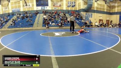 90 lbs Round 3 (8 Team) - Jaxsen Foster, Jet Wrestling Club vs Brantley Blair, Oak Hill Wrestling Club