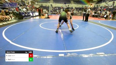 140 lbs Semifinal - Ralfie Cox, Weatherford Youth Wrestling vs Jensen Bell, Norman North JH