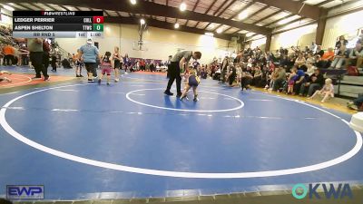 46 lbs Rr Rnd 5 - Ledger Perrier, Collinsville Cardinal Youth Wrestling vs Aspen Shelton, Team Tulsa Wrestling Club