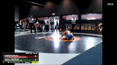 70-74 lbs Round 1 - Giada Croteau, Young Guns Wrestling Club vs Landon Belka, Michigan Grappler Training Center