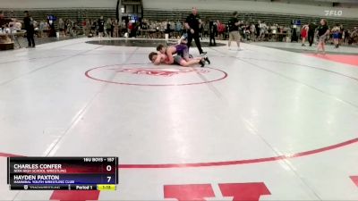 157 lbs Champ. Round 1 - Charles Confer, Nixa High School Wrestling vs Hayden Paxton, Hannibal Youth Wrestling Club