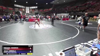 67 lbs Quarterfinal - Michael Cisneros, California vs Noah Arreola, Rough House Wrestling