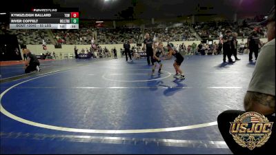 55 lbs Consi Of 16 #1 - Kyngzleigh Ballard, Team Conquer Wrestling vs River Coffelt, Bridge Creek Youth Wrestling