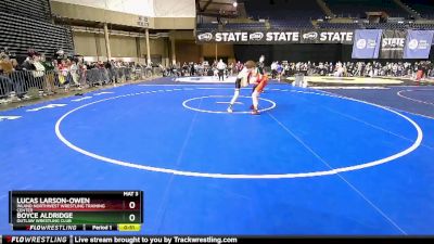88 lbs Cons. Round 4 - Lucas Larson-Owen, Inland Northwest Wrestling Training Center vs Boyce Aldridge, Outlaw Wrestling Club