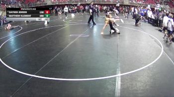 110 lbs Cons. Round 2 - Matthew Klement, East Butler Wrestling Club vs Daysen Jensen, Chadron Junior Wrestling Club