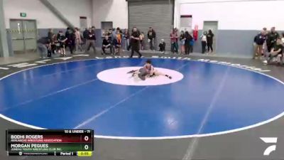 71 lbs Final - Bodhi Rogers, Avalanche Wrestling Association vs Morgan Pegues, Juneau Youth Wrestling Club Inc.