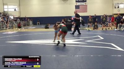 109 lbs Quarterfinal - Nizhoni Tallman, Evergreen State vs Nayeli Flores Roque, Eastern Oregon University