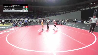 4A Boys 113 lbs Quarterfinal - Evan Provost, Crook County Boys vs Henry Rollins, Seaside Boys