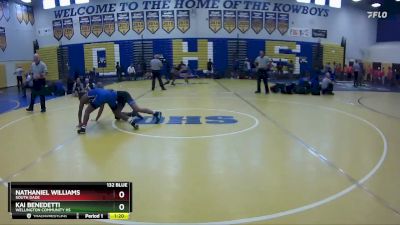 132 Blue Semifinal - Nathaniel Williams, South Dade vs Kai Benedetti, Wellington Community Hs