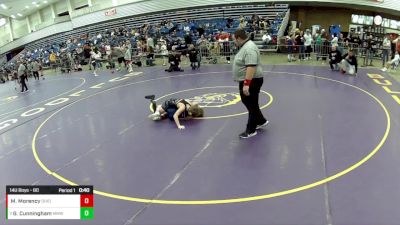 14U Boys - 80 lbs Cons. Round 1 - Macoy Morency, Ohio vs Griffin Cunningham, Michigan Matcat Wrestling Club