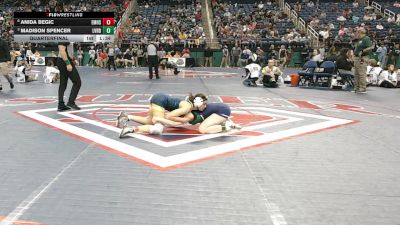 8A - 145 lbs Quarterfinal - Madison Spencer, Leesville Road vs Anida Begic, East Mecklenburg High School