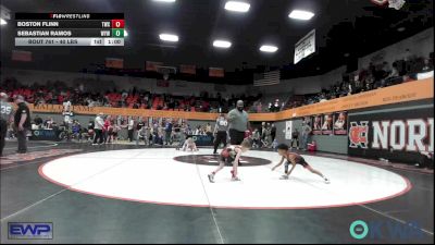 40 lbs Consolation - Boston Flinn, Team Worx vs Sebastian Ramos, Weatherford Youth Wrestling