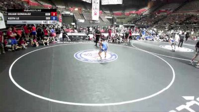 140 lbs Julian Gonzalez, KCWA - Kern County Wrestling Association vs Keith Le, SCVWA - Santa Clara Valley Wrestling Association