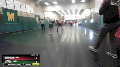 132 lbs Cons. Round 3 - Brenn Hanson, Vista Murrieta vs Nathan Luis, Sage Creek