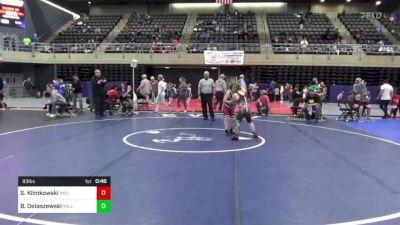 93 lbs Semifinal - Sean Klimkowski, Indiana, PA vs Bryce Ostaszewski, Williamstown, NJ