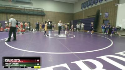 95 lbs Round 5 (6 Team) - Jackson Kopaz, Saratoga Middle School vs Ryker Sayler, Thermopolis Middle School