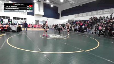 135 lbs Cons. Round 2 - Layla Barron, Murrieta Mesa vs Ruby Dominguez, Mira Costa