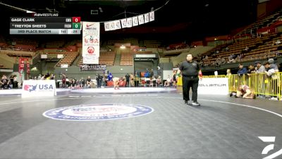 Junior Boys - 157 lbs 3rd Place Match - Gage Clark, Gallardo Wrestling Academy vs Treyton Sheets, Frontier High School Wrestling