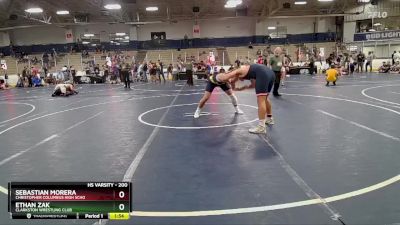 200 lbs Cons. Round 2 - Ethan Zak, Clarkston Wrestling Club vs Sebastian Morera, Christopher Columbus High Scho