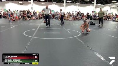 72 lbs Round 1 (4 Team) - Tyler Gieger, M2TCNJ vs Camden Barlow, Prestige Worldwide Throws