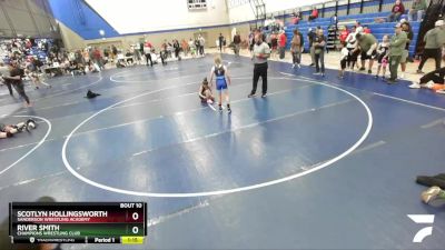 75 lbs Semifinal - River Smith, Champions Wrestling Club vs Scotlyn Hollingsworth, Sanderson Wrestling Academy