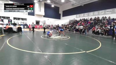 105 lbs Cons. Round 3 - Audrianna Rodriguez Romero, Citrus Hill vs Evelyn Lopez, Hamilton