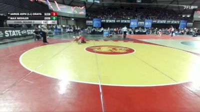 Boys 2A 175 lbs Cons. Round 2 - Jairus Joph (J.J.) Oraya, Black Hills vs Max Mishler, W. F. West