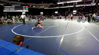 Girls 155 lbs Champ. Round 2 - Bailey Brunk, Silas (Girls) vs Octavea John, Toppenish (Girls)