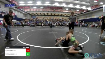 52 lbs Round Of 16 - Rock Harvey, Standfast OKC vs Kolt Lovelace, Clinton Youth Wrestling