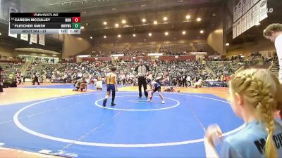 61 lbs Cons. Round 3 - Fletcher Smith, Mountain Home Flyers Youth Wrestling Club vs Carson McCulley, Mighty Bluebirds Wrestling