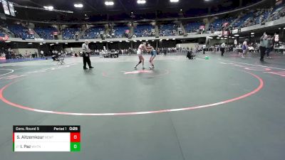 95 lbs Cons. Round 5 - Izzy Paz, Wheaton North vs Sunny Aitzemkour, New Trier