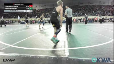 110 lbs 7th Place - Clinton Stout Jr., Keystone Kids Wrestling Club vs Brody Buttery, Vian Wrestling Club