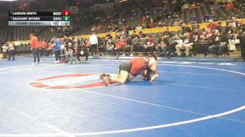 190 Class 2 lbs Champ. Round 1 - Zachary Myers, Cassville vs Landon Smith, Moberly