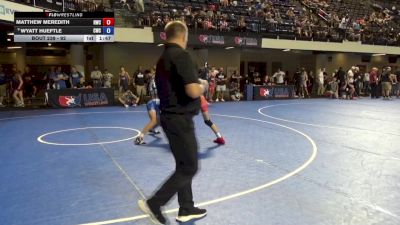 92 lbs Cons. Rd Of 16 - Matthew Meredith, Raw Wrestling Club vs Wyatt Hueftle, Cozad Wrestling Club