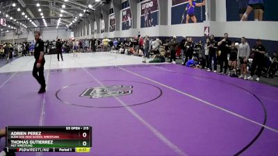 215 lbs Quarterfinal - Adrien Perez, Klein Oak High School Wrestling vs Thomas Gutierrez, MGT Wrestling