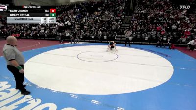 3A 126 lbs Quarterfinal - Grady Roybal, Union vs Evan Craner, Grantsville