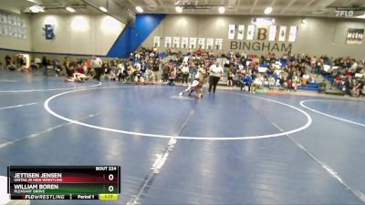 100 lbs Cons. Round 3 - Jettisen Jensen, Uintah Jr High Wrestling vs William Boren, Pleasant Grove