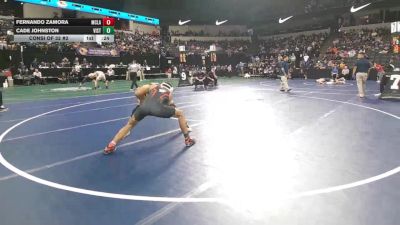 150 lbs Consi Of 32 #2 - Fernando Zamora, McLane (CS) vs Cade Johnston, Vista (SD)