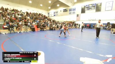 102 lbs Cons. Semi - Charlotte Garcia, Warriors vs Reyna Geronimo, 951 Wrestling Club